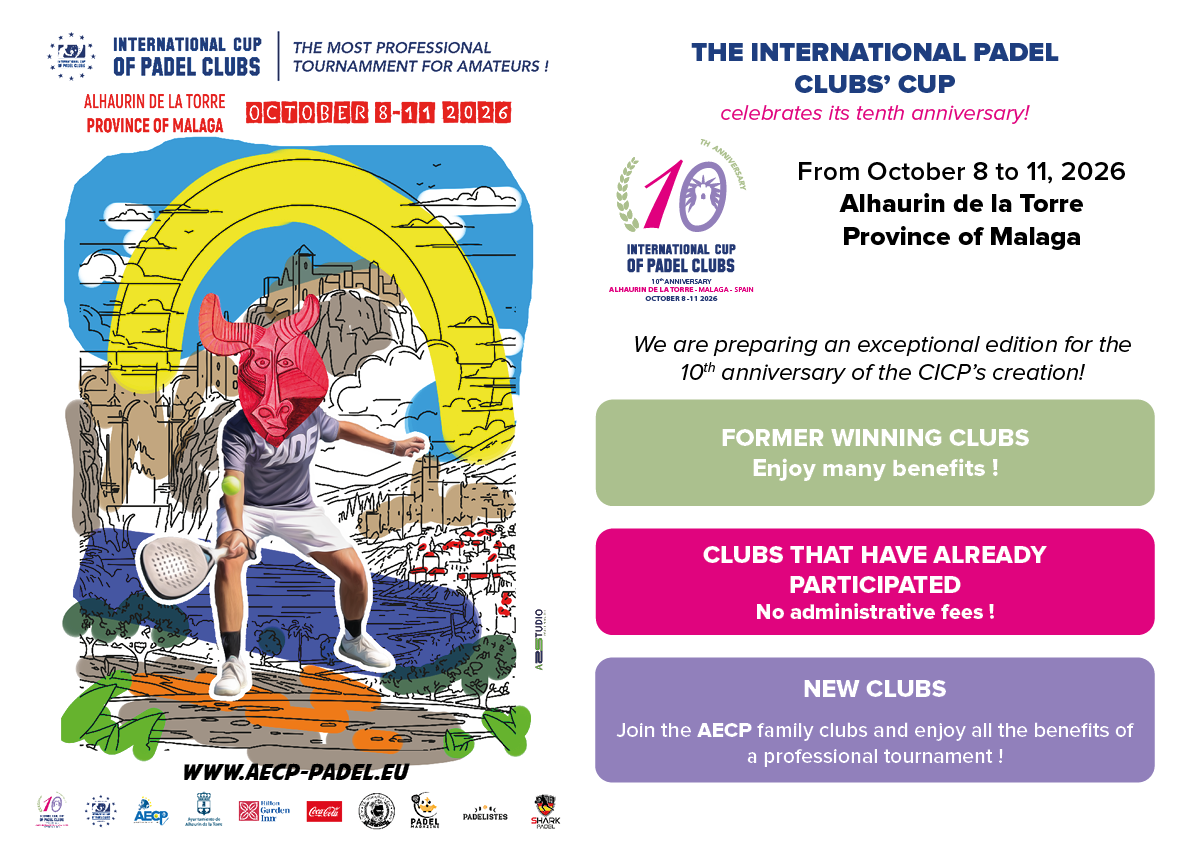 Affiche de la Coupe internationale des clubs de padel à Saly au Sénégal du 26 octobre au premier novembre - Cartel de la Copa Internacional de Clubes de Pádel en Saly, Senegal del 26 de octubre al 1 de noviembre - Poster of the International Cup of Padel Clubs in Saly, Senegal from October 26 to November 1